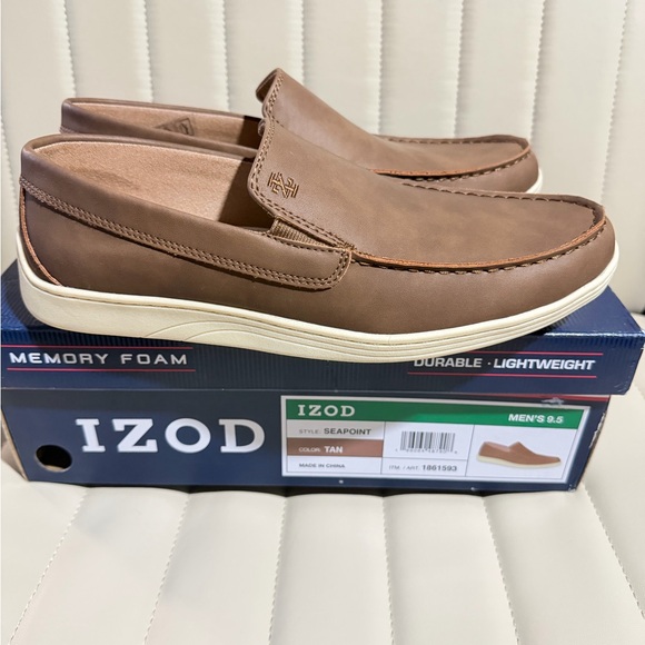 IZOD Men's size 13 Tan Slip-On Shoes - Picture 3 of 6